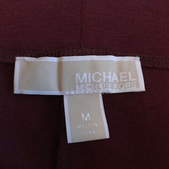 NWT Michael Kors Burgundy skinny knit pants - Picture 5 of 5